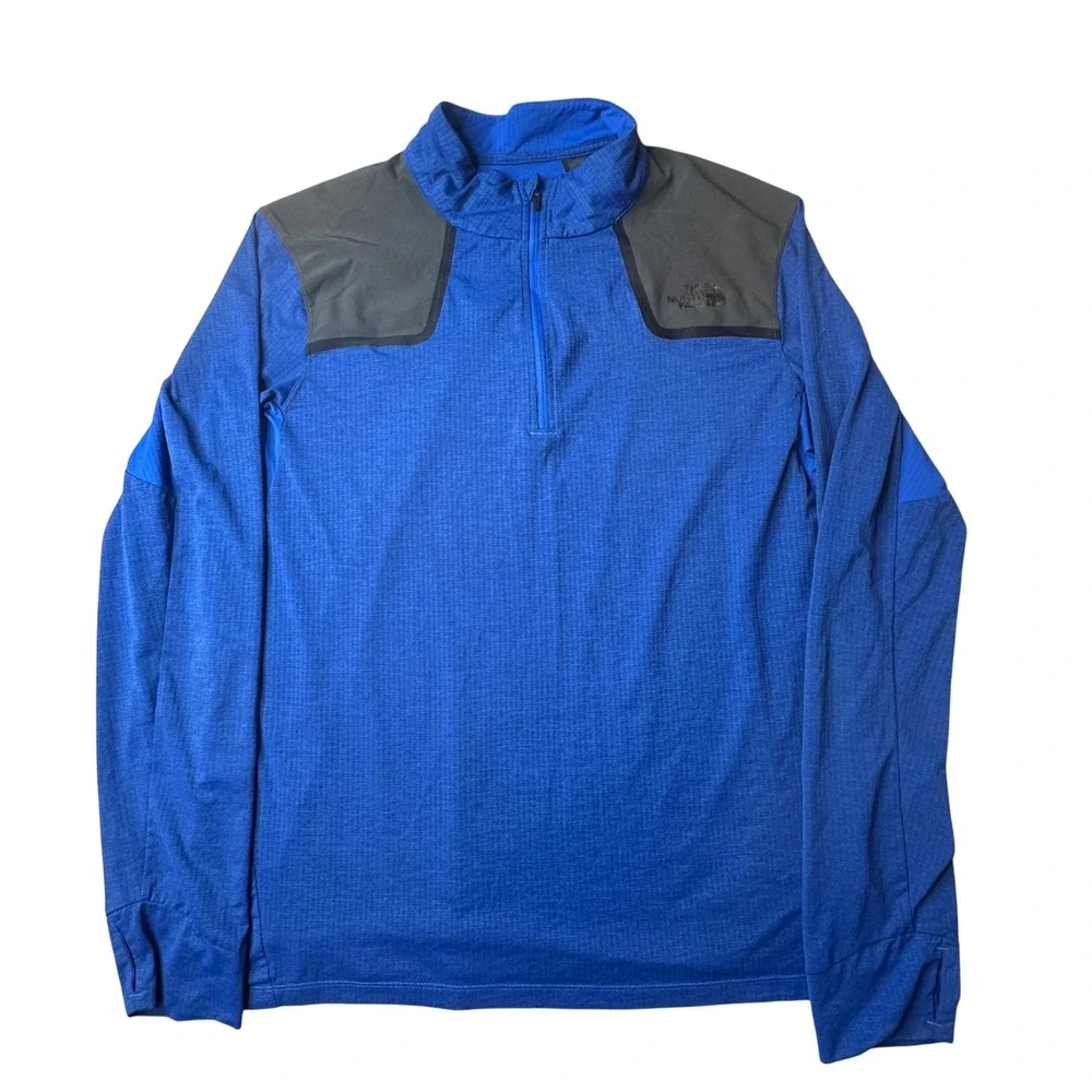 The North Face Pullover Mens L Blue FlashDry-XD 1/4 Zip NF0A35UK Athletic Hiking